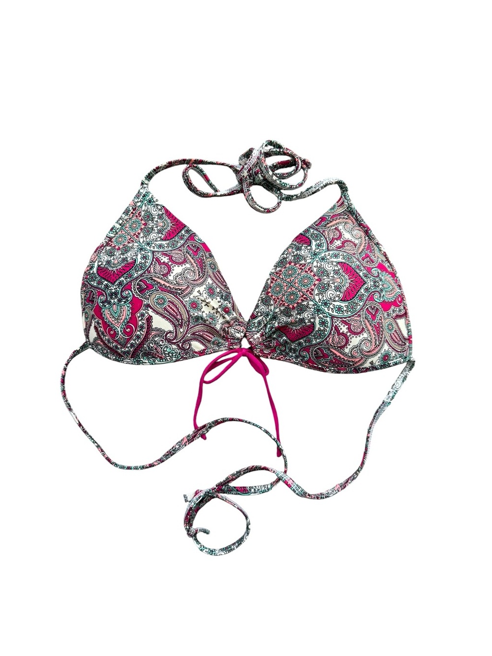Eidon Women’s Pink Paisley Triangle Swim Top Size M